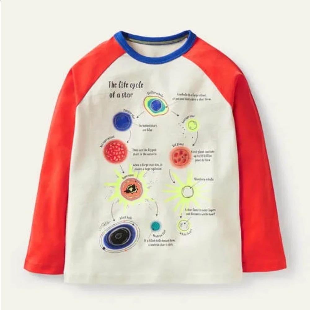 Mini Baden Glow in dark long sleeve tee size 6/7